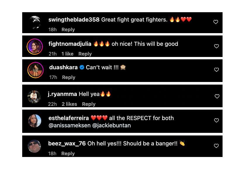 Screenshot of fans&#039; comments. [ONE Championship/Instagram, screenshot]