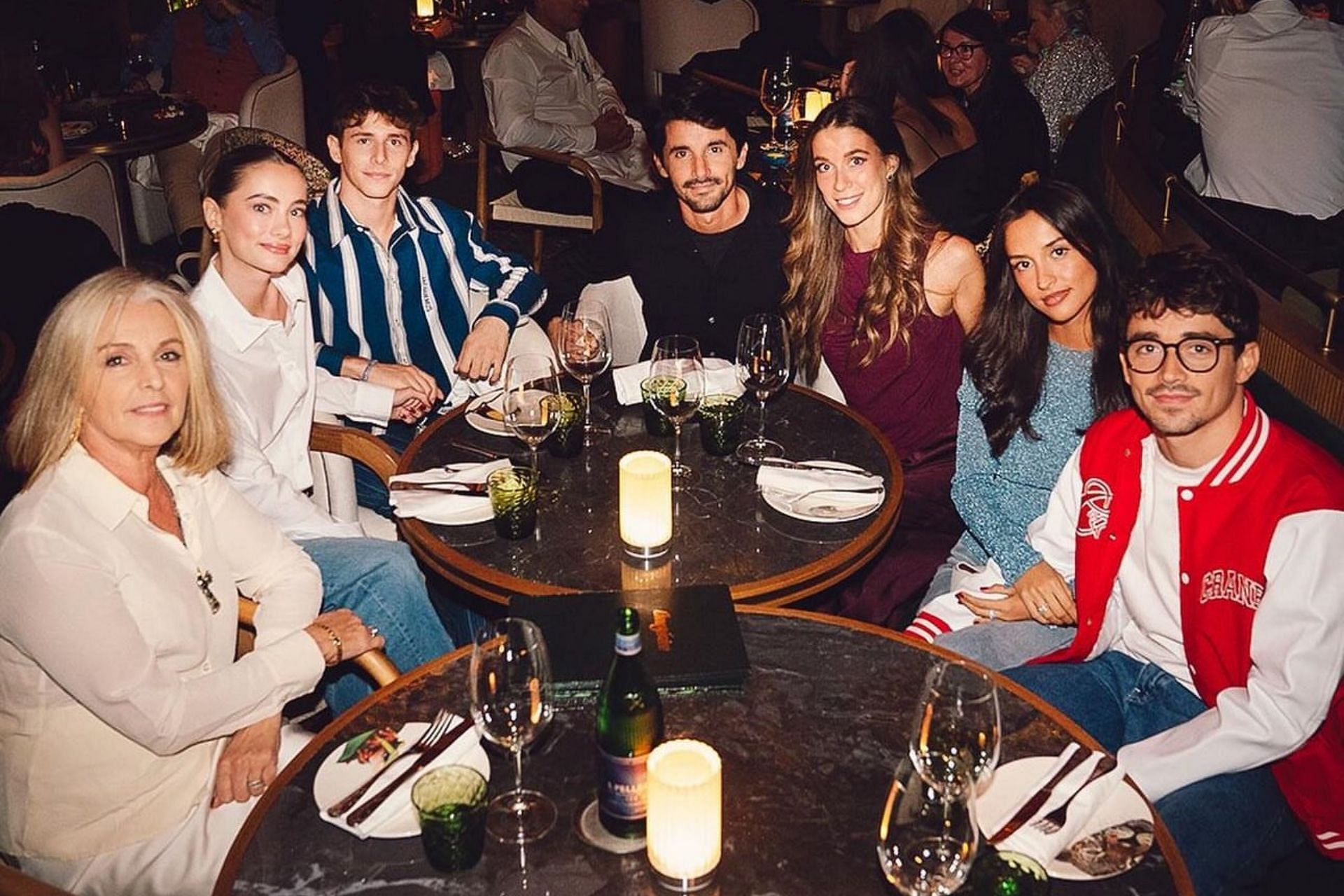 Charles Leclerc celebrating his friends