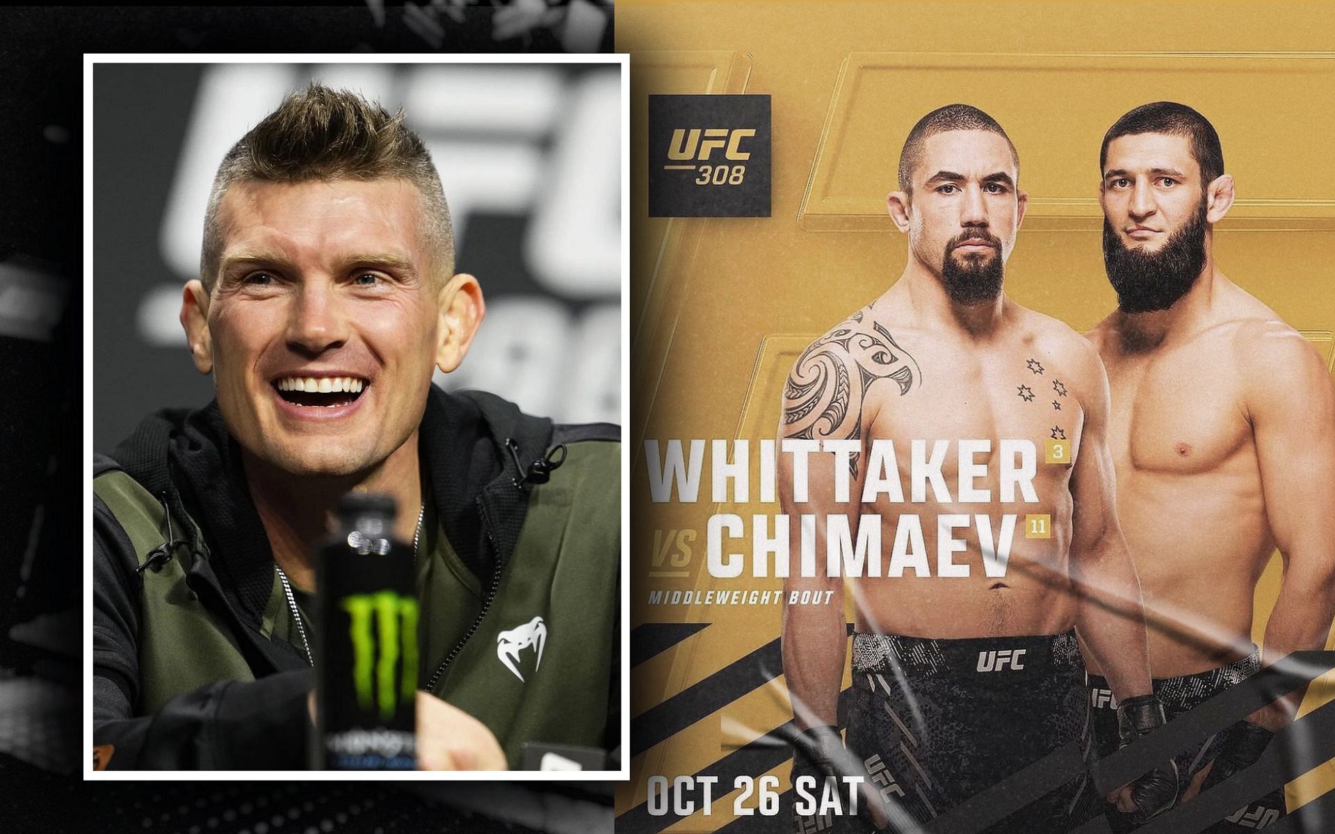 Stephen Thompson (inset) predicts Robert Whittaker vs Khamzat Chimaev. [Image courtesy: @robwhittakermma via Instagram; Getty Images]