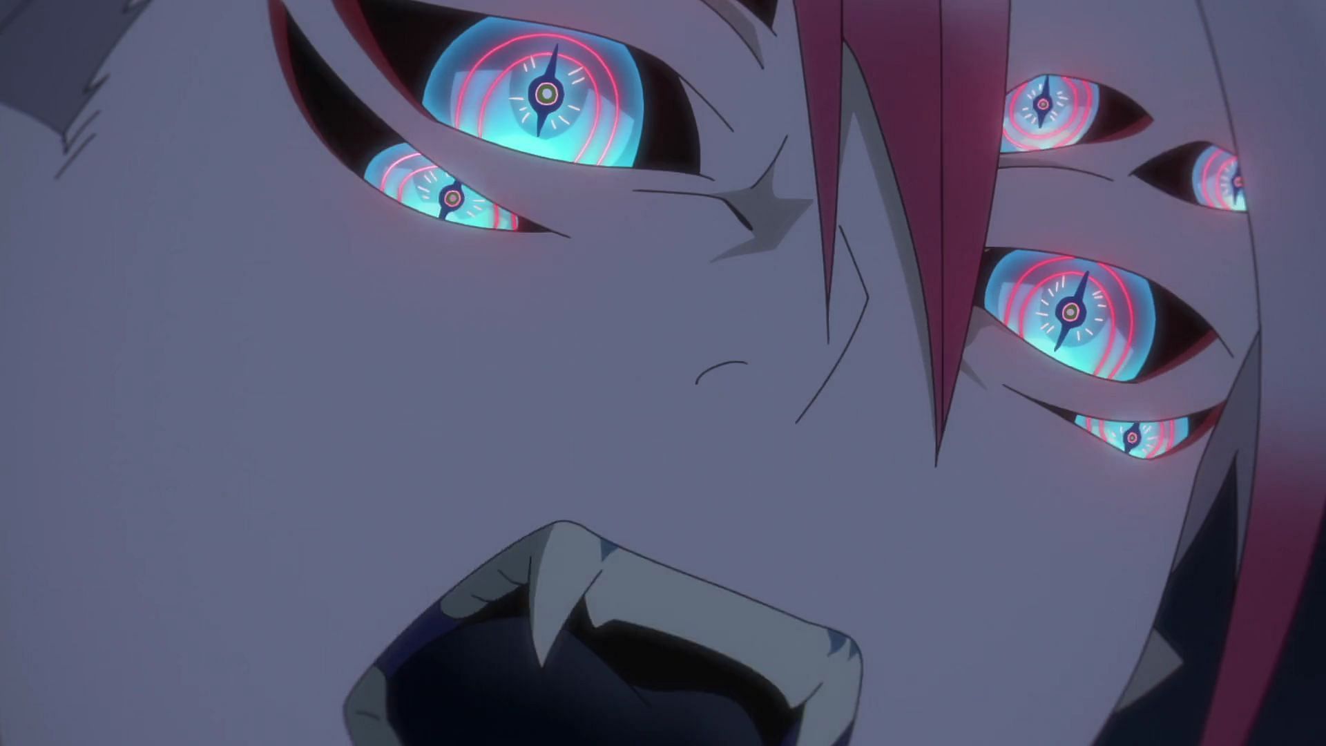 Hachiroto&#039;s eyes as he uses the ability to control Shura&#039;s body (Image via Studio VOLN)