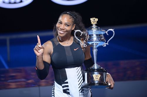 Serena Williams with the Australian Open 2017 trophy (Image: Getty)