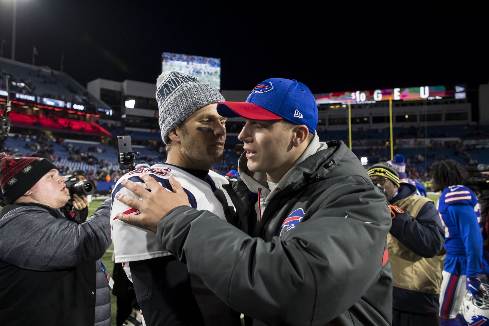 Tom Brady, left, Josh Allen, right New England Patriots v Buffalo Bills - Source: Getty