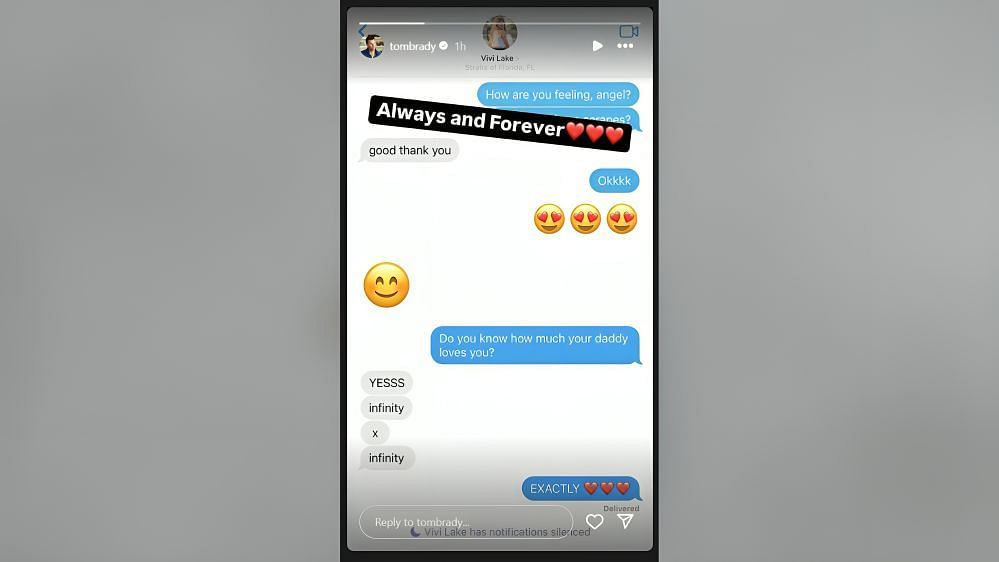 Tom Brady highlights bond with &#039;angel&#039; daughter Vivian in adorable texts (Image Source: Brady/Instagram)