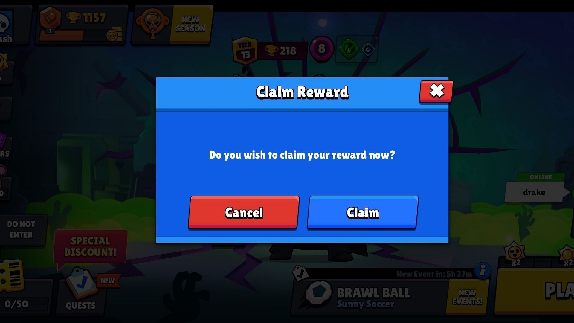 Hit &#039;Claim&#039; to get the free Hypercharge (Image via Supercell)