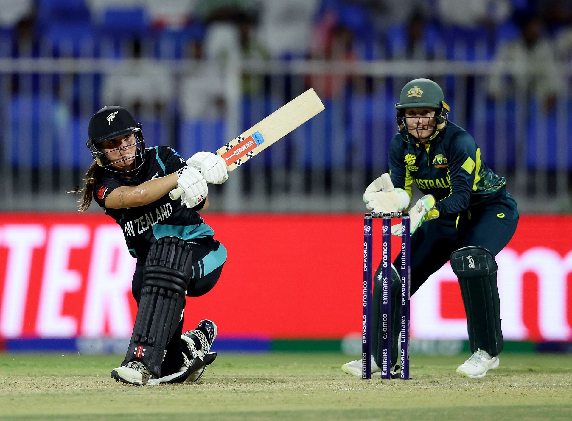 Melie Kerr in action with the bat against Australia.