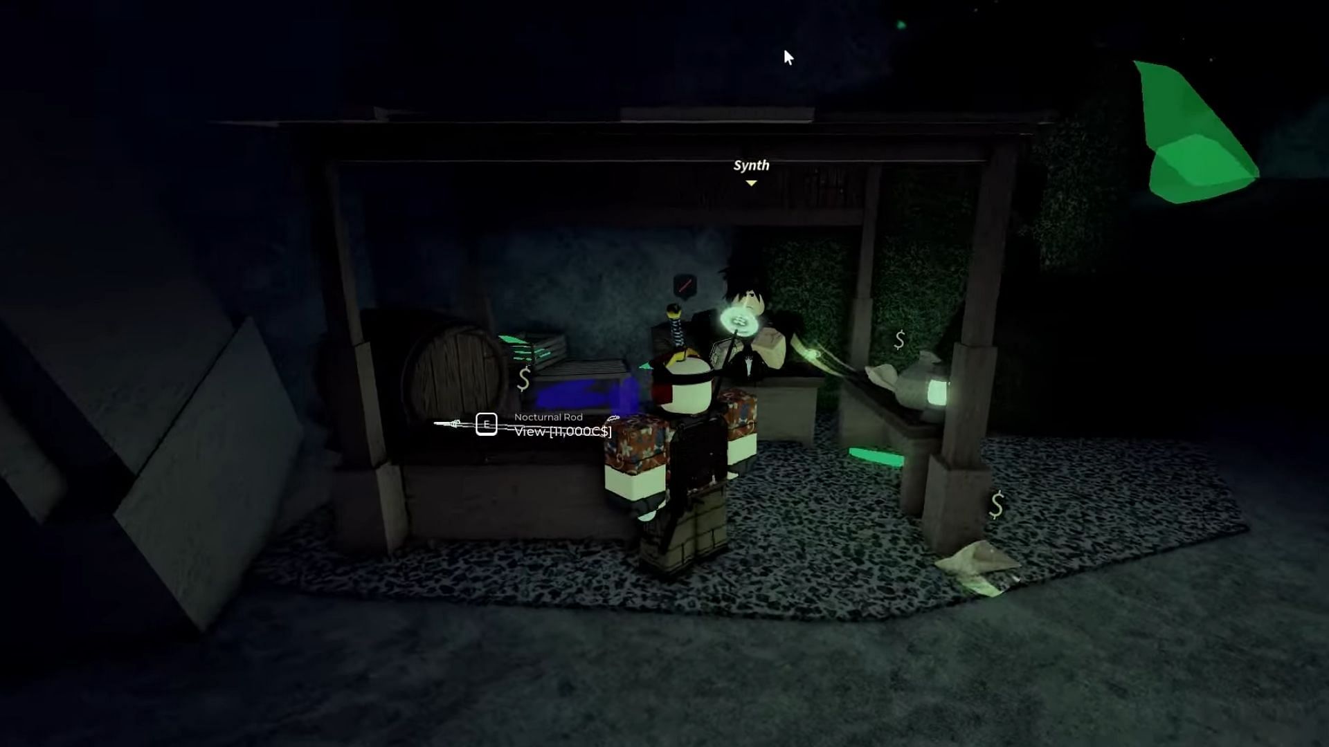 You can get the Nocturnal Rod from Synth (Image via YouTube/ Someone Who Is Broke || Roblox)