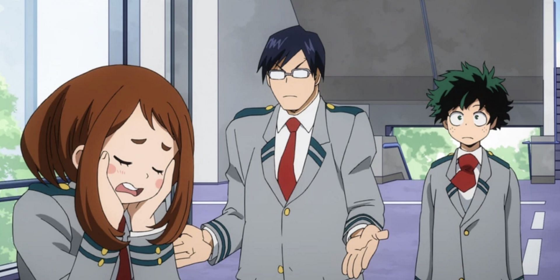 Ochaco Uraraka, Iida, and Deku (Image via Studio Bones)