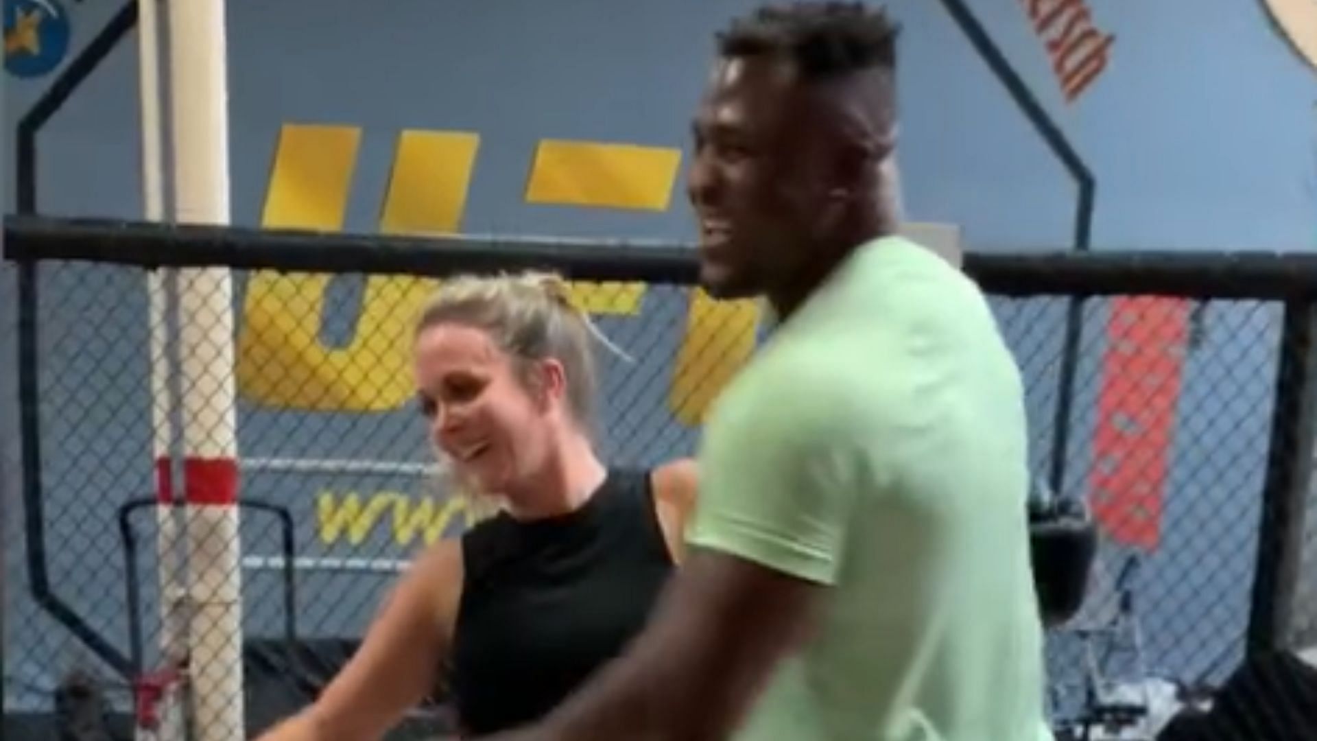 Laura Sanko and Francis Ngannou before their interview. [Image Courtesy: @laura_sanko/Instagram]