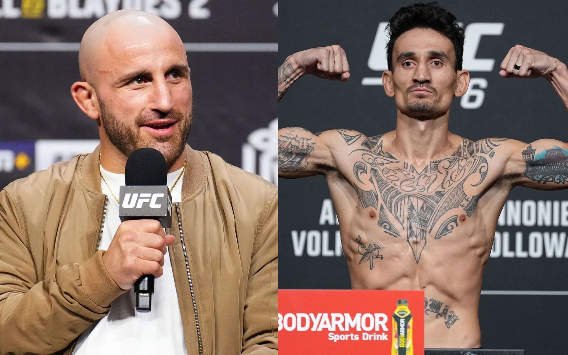 Alexander Volkanovski (left) believes Max Holloway