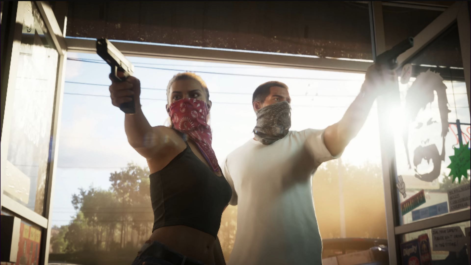 Lucia with her unnamed partner in the trailer (Image via Rockstar Games)