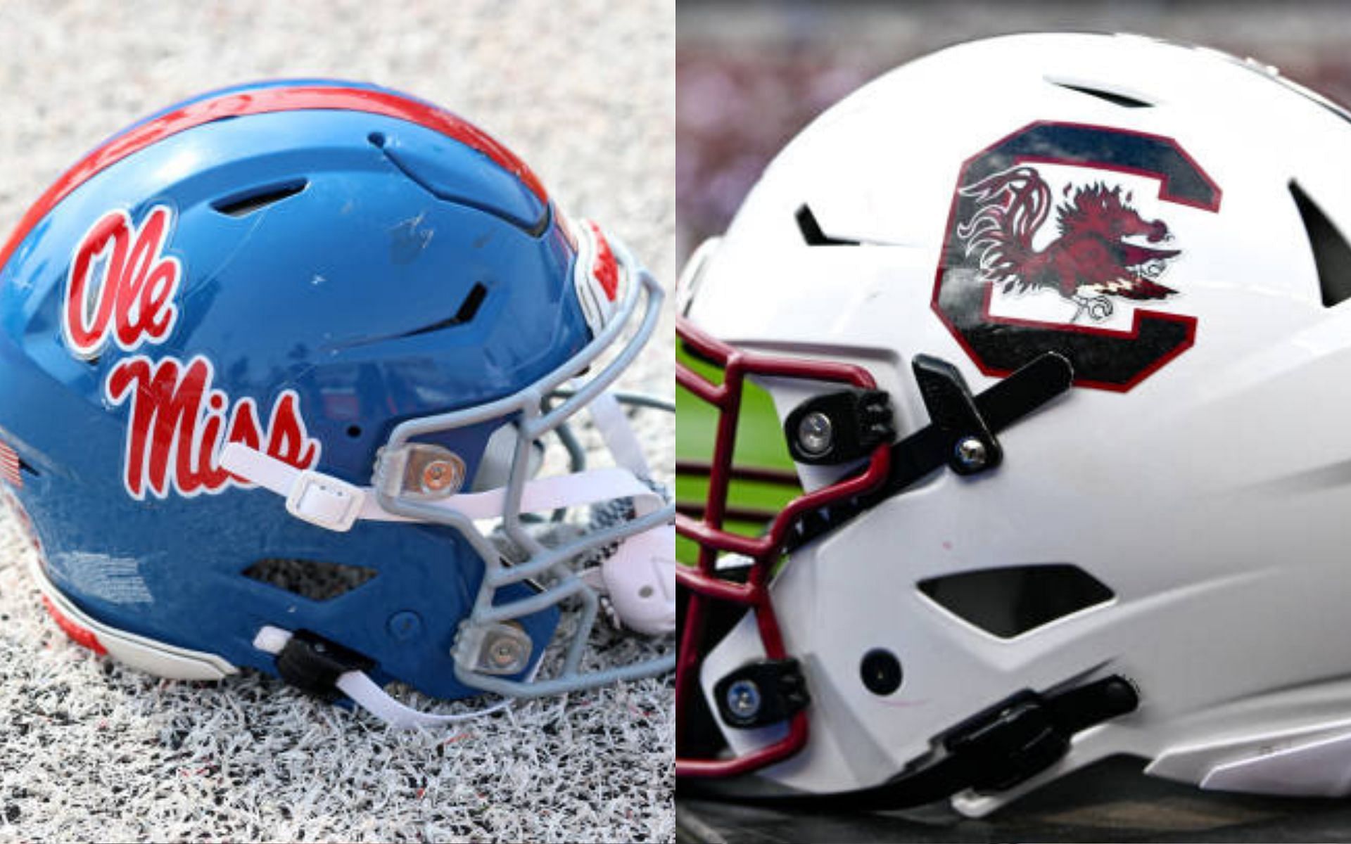 Ole Miss Rebels (left); South Carolina Gamecocks (right)