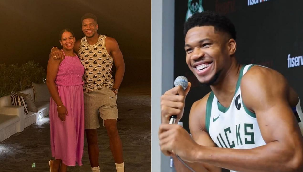 &quot;Freak in the sheets&quot;: Fans react after Giannis Antetokounmpo hilariously discloses favorite part from his wedding. (Giannis Antetokounmpo/Instagram and Milwaukee Bucks/X)