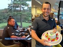 WATCH: Xander Schauffele gets an early birthday cake in Japan; Gets trolled while making a wish