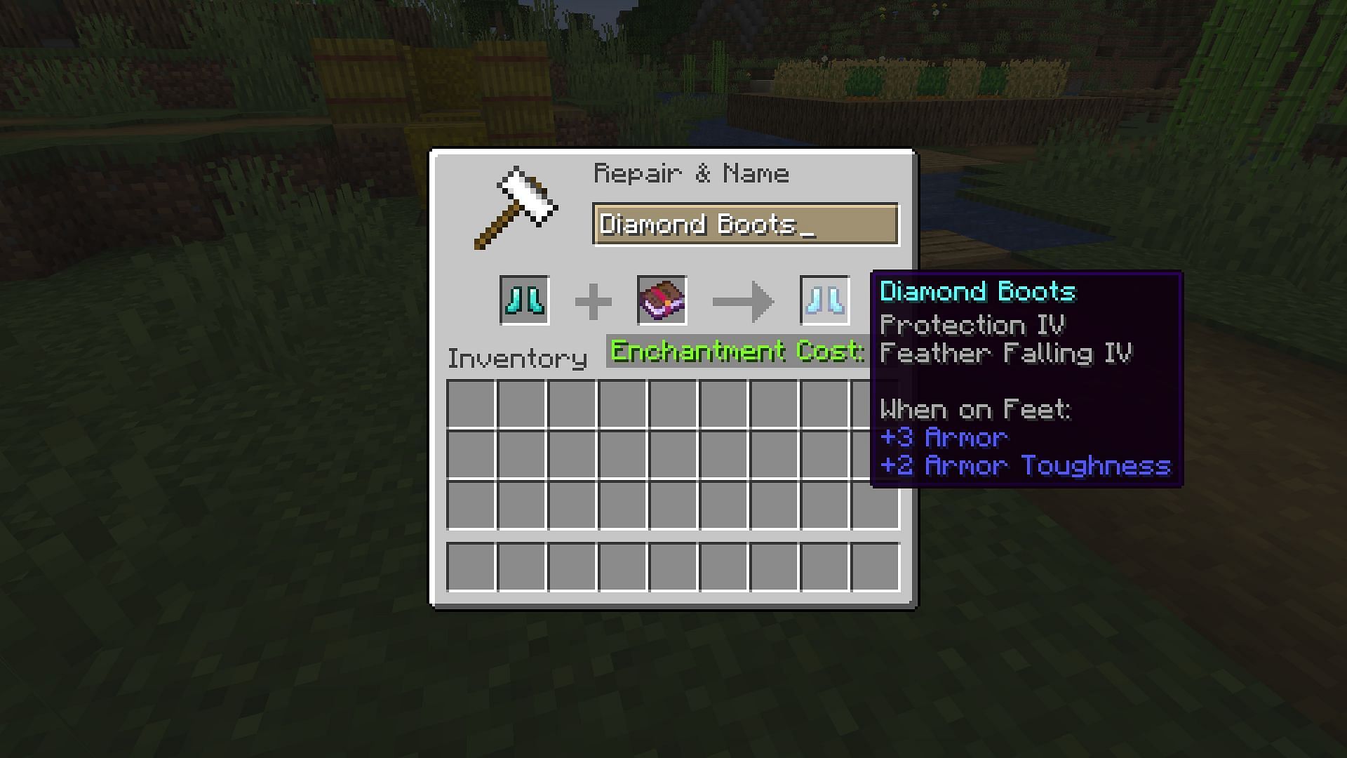 You can use enchanted books using an anvil (Image via Mojang)