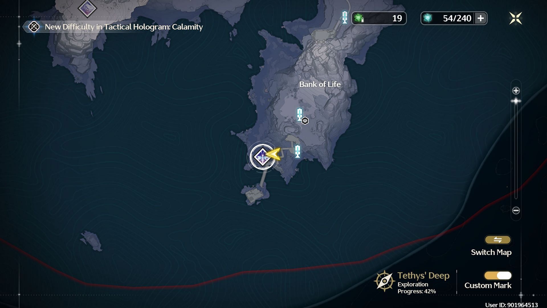 The enemy&#039;s location on the map (Image via Kuro Games)