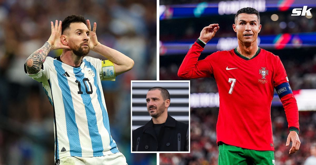 Lionel Messi (left), Leonardo Bonucci (middle) and Cristiano Ronaldo (right) (All three images via Getty)