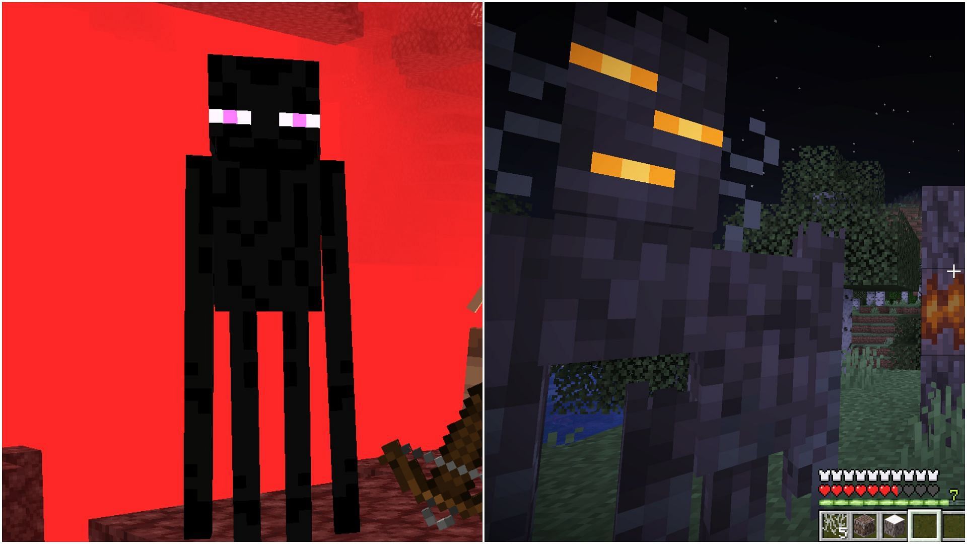 The Enderman attacks if players look at them, while the Creaking does not (Image via Mojang Studios)