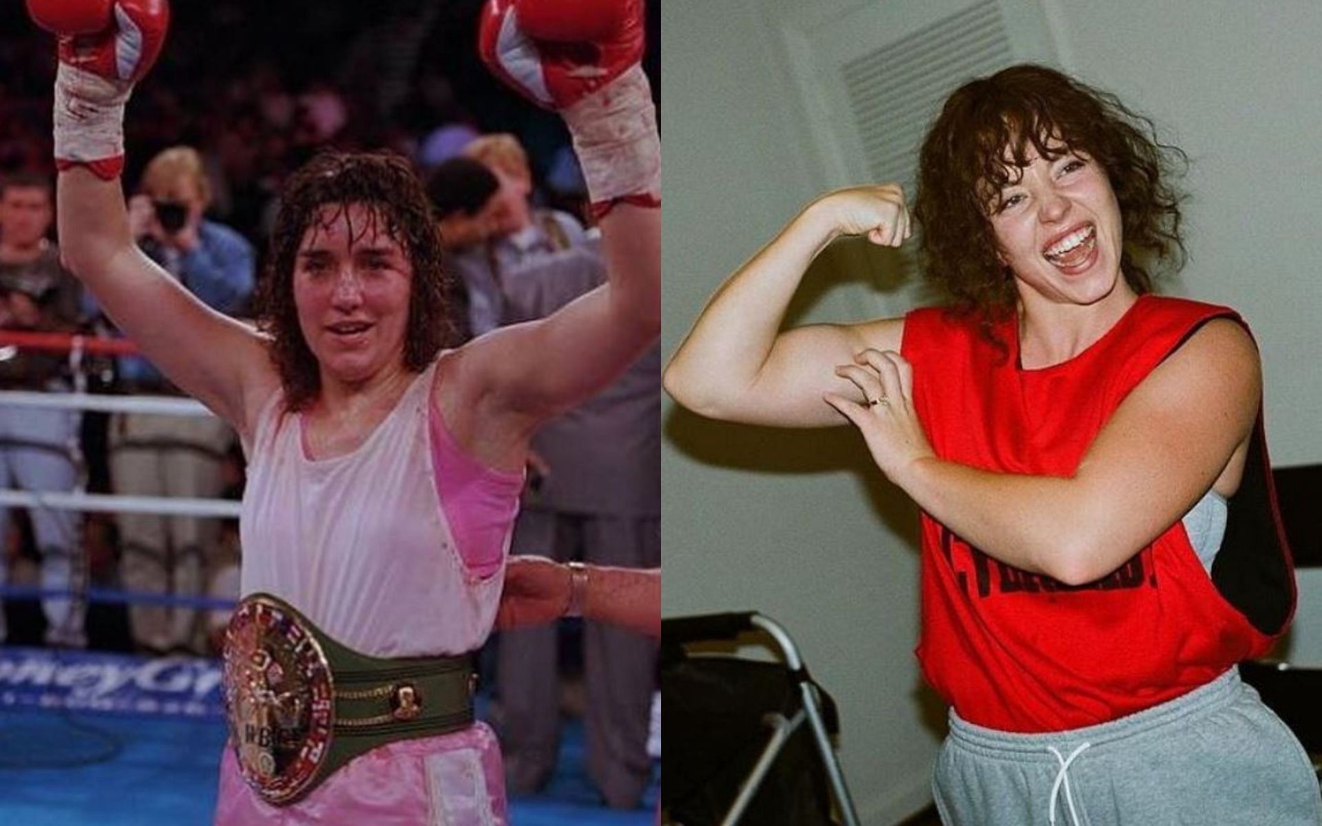 Boxing legend Christy Martin (left) will get a biopic based on her life starring Syndey Sweeney (right). [Image credit: @titleboxing on Instagram, @DiscussingFilm on X]