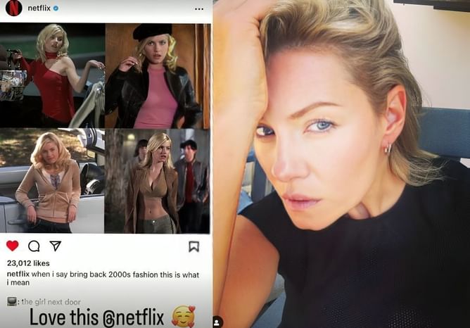 Dion Phaneuf's wife Elisha Cuthbert reacts in 2 words to Netflix's "bring back 2000s fashion" post