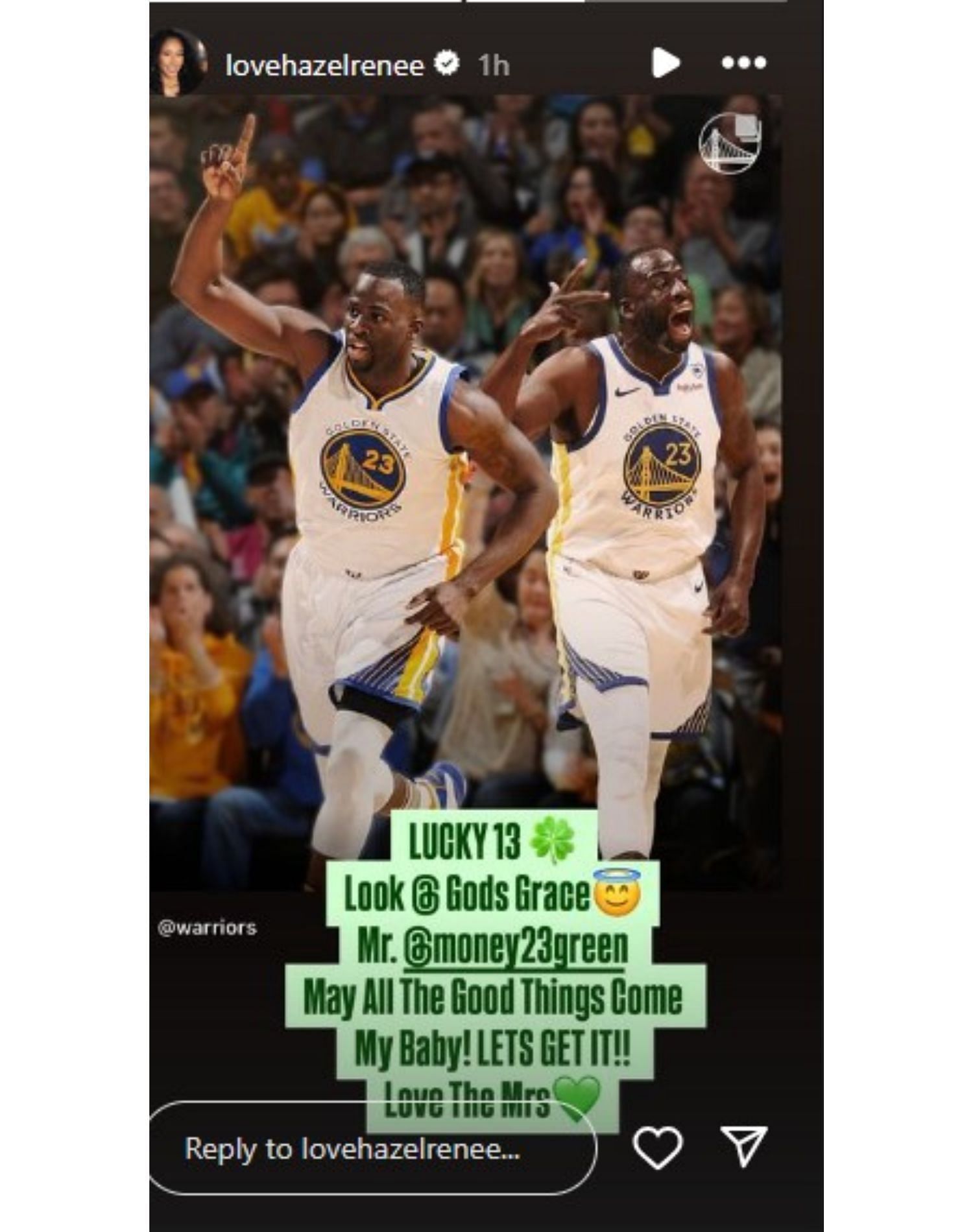 Hazel Renee rallying behind husband Draymond Green for new NBA season.