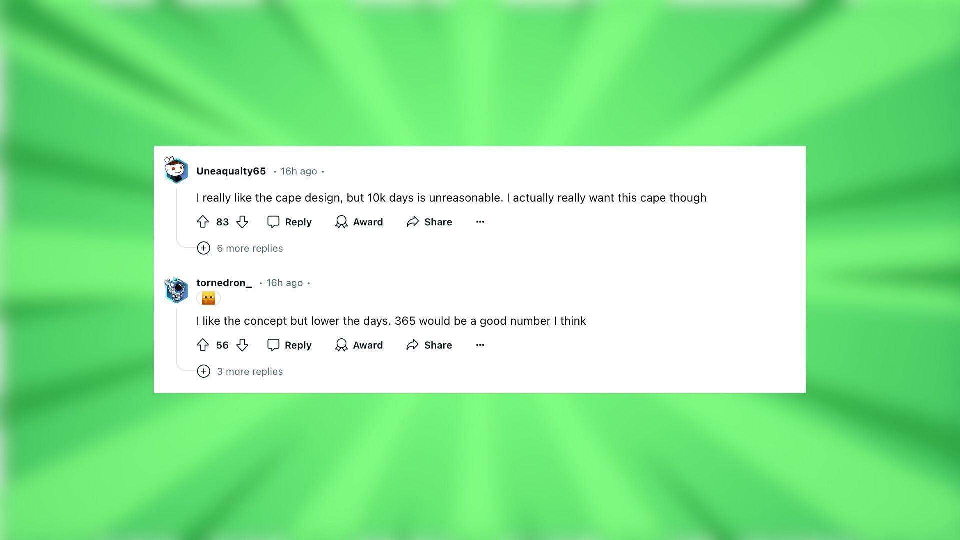 Redditors react to the idea of the Hardcore cape (Image via Reddit/GuihermeAg17/Mojang Studios)