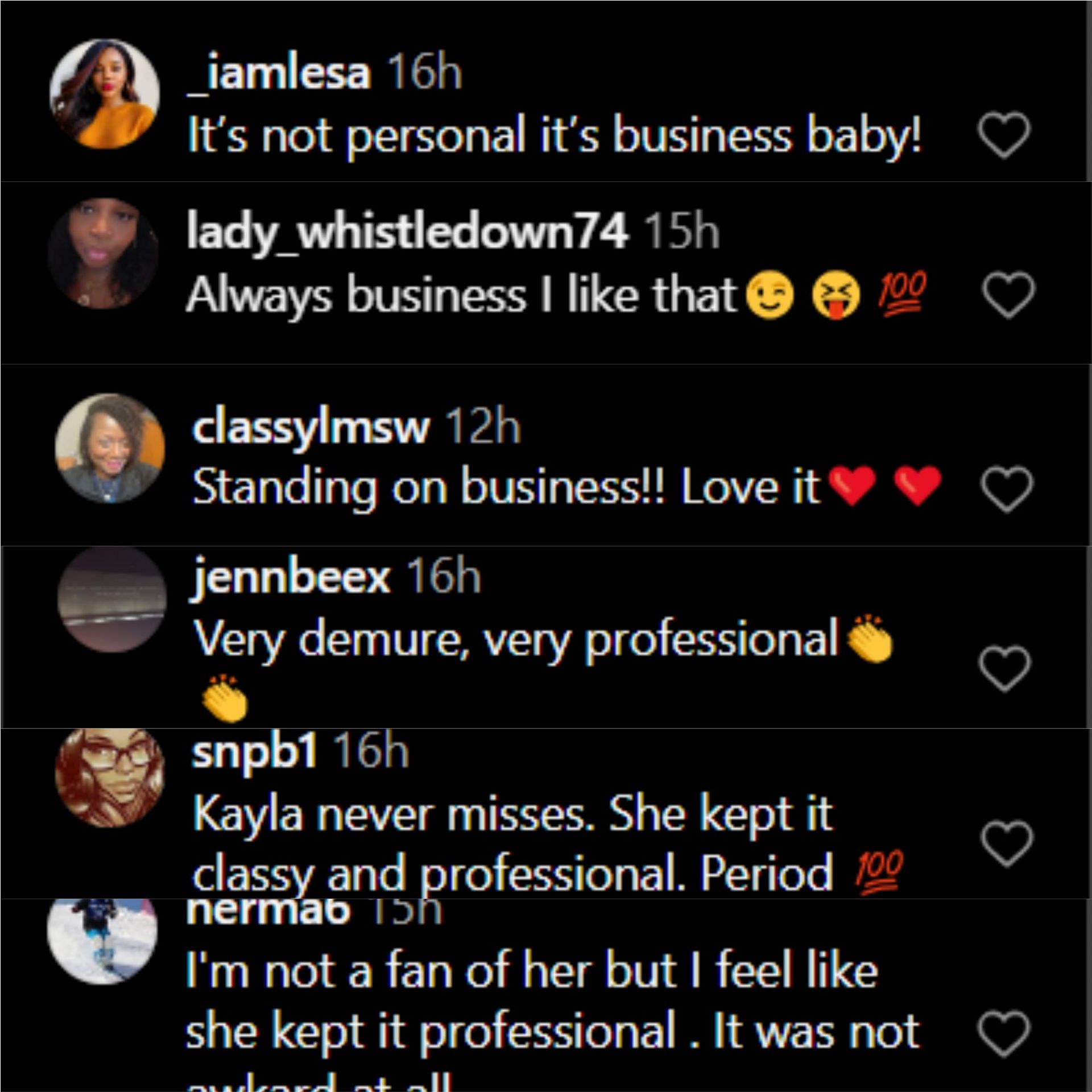 Fans react to Kayla Nicole's display of professionalism