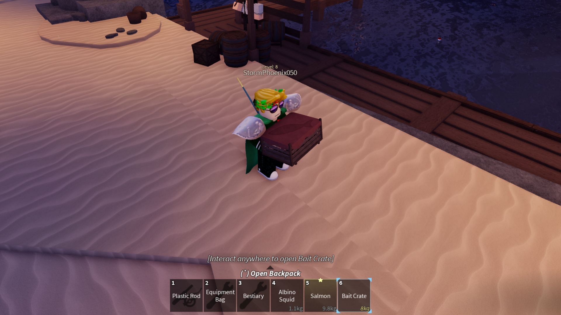 You can purchase a Bait Crate to obtain more baits (Image via Roblox)