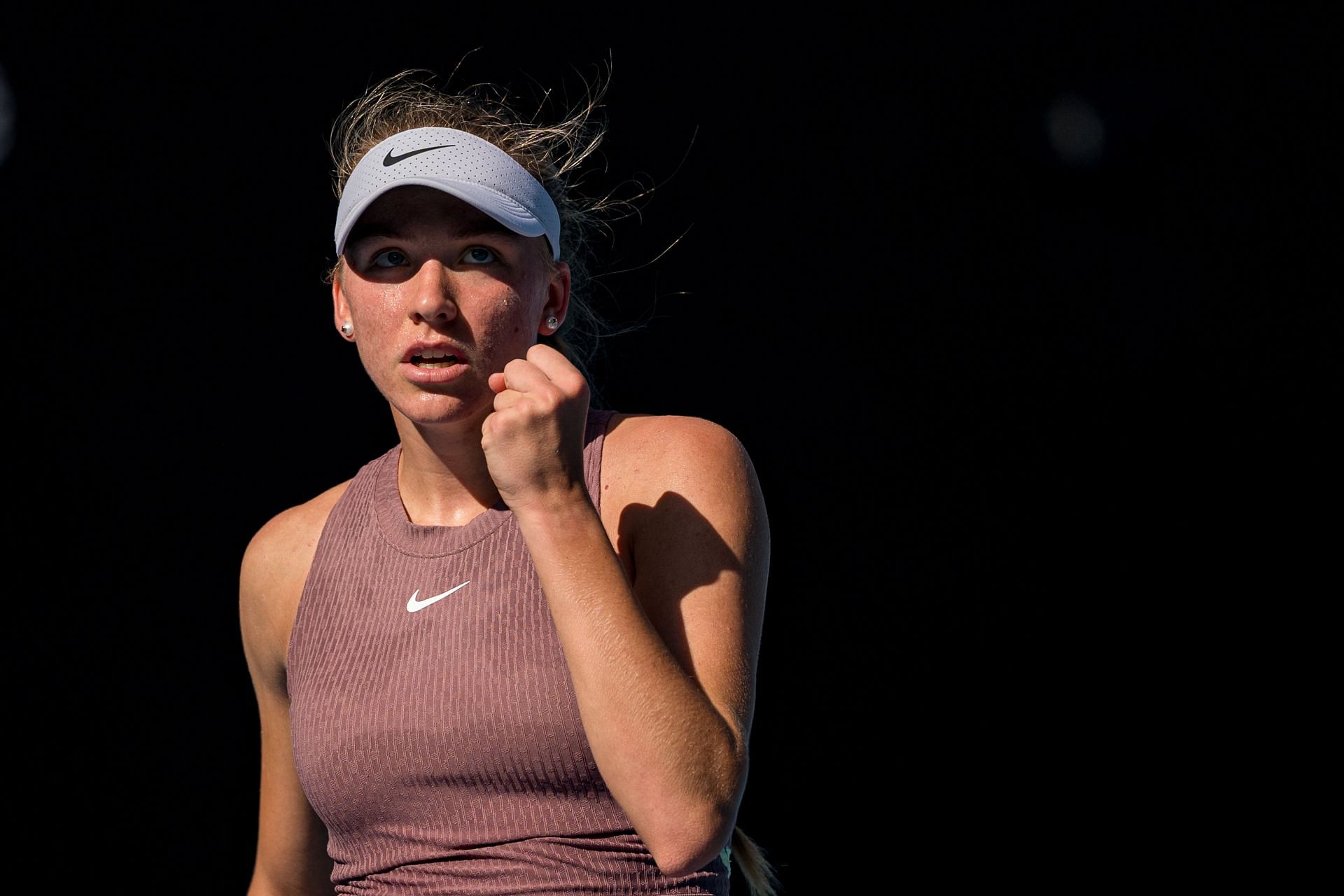 Korneeva celebrates a point in the 2024 Australian Open - Source: Getty