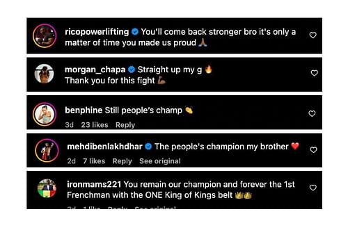 Screenshot of fans' comments. [ONE Championship/Instagram, screenshot]