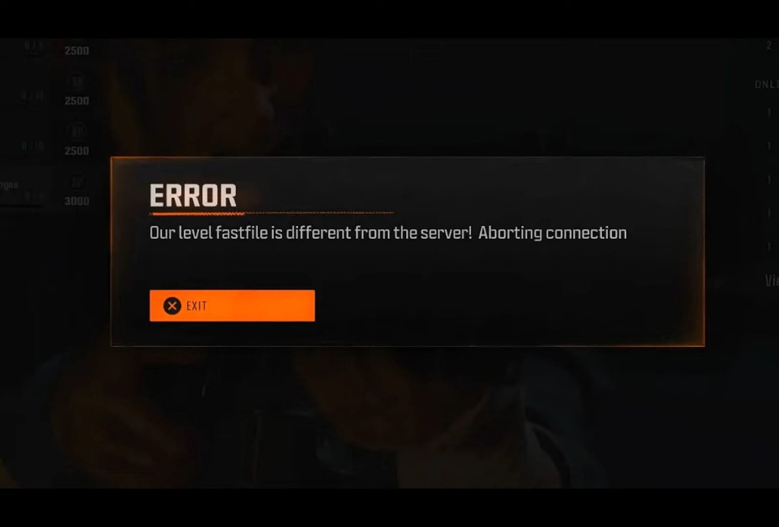 Our level fastfile is different from the server error in Black Ops 6 (Image via Activision)