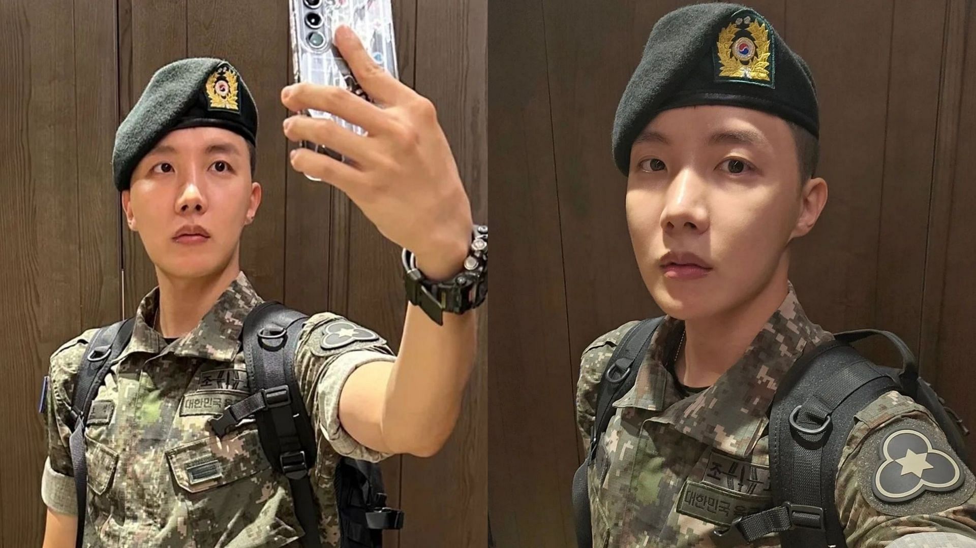 &ldquo;HOPE RIGHT HERE&rdquo; trends on X as Jung Hoseok completes his military service and set to make a return (Image via @uarmyhope/Instagram)