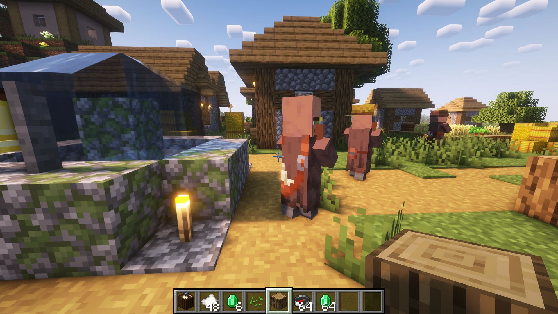 A cartographer heading towards the village center in the evening (Image via Mojang Studios)