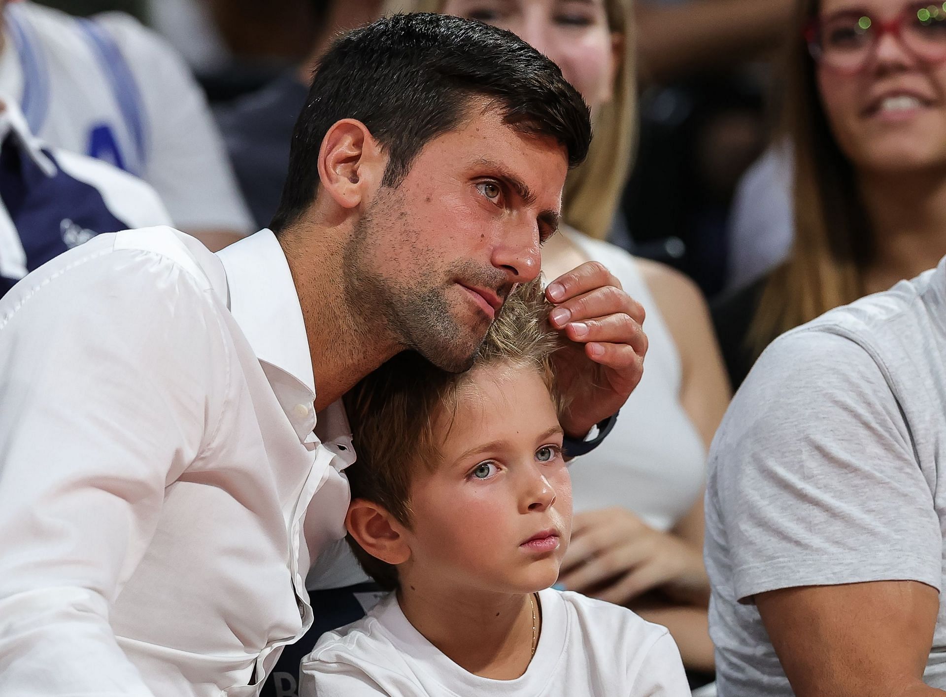 Novak Djokovic pictured with his son Stefan | Image Source: Getty