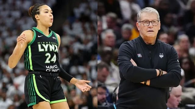 Minnesota Lynx forward Napheesa Collier, UConn head coach Geno Auriemma. Photo Credits: Imagn