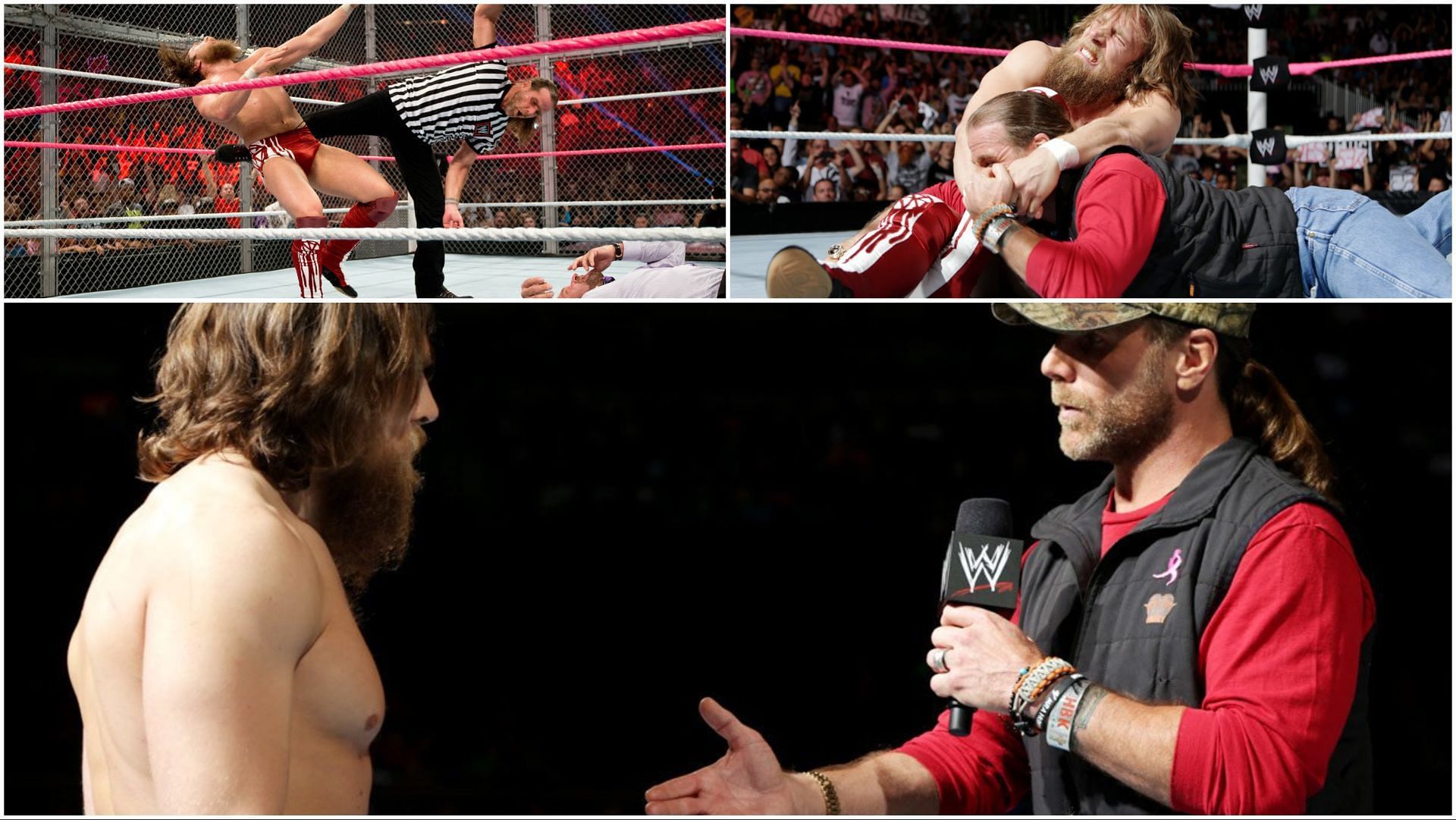 Bryan Danielson and Shawn Michaels in WWE