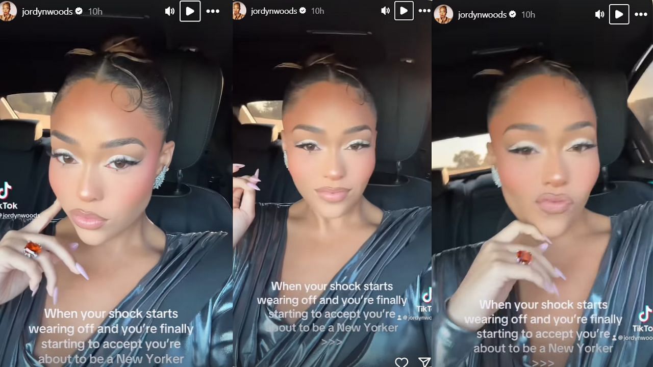 Woods posts TikTok on IG story. (Credits: @jordynwoods/Instagram)