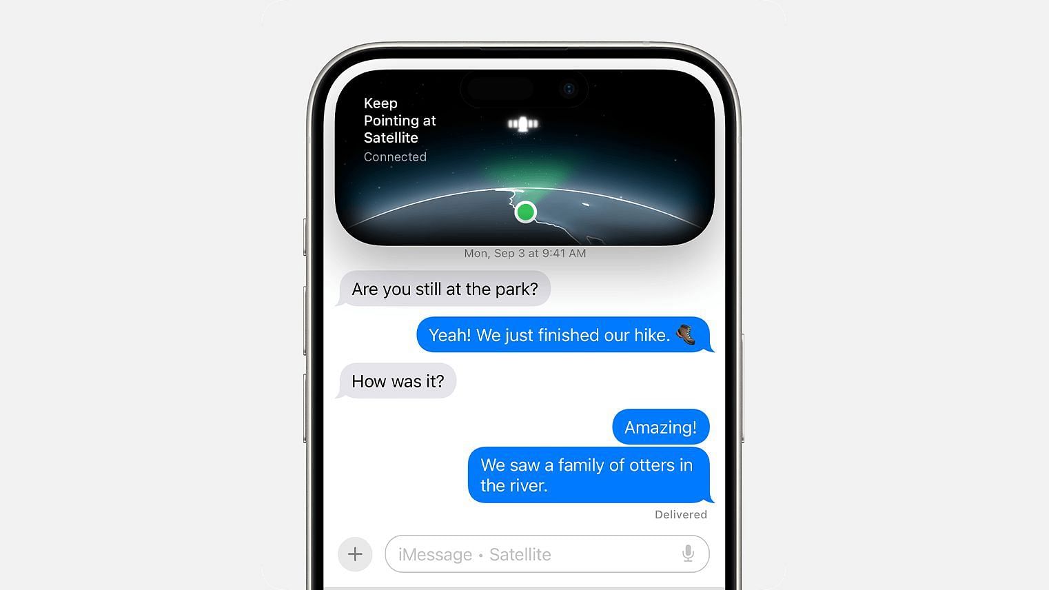 iPhone 15 Pro supports Satellite messaging (Image via Apple)