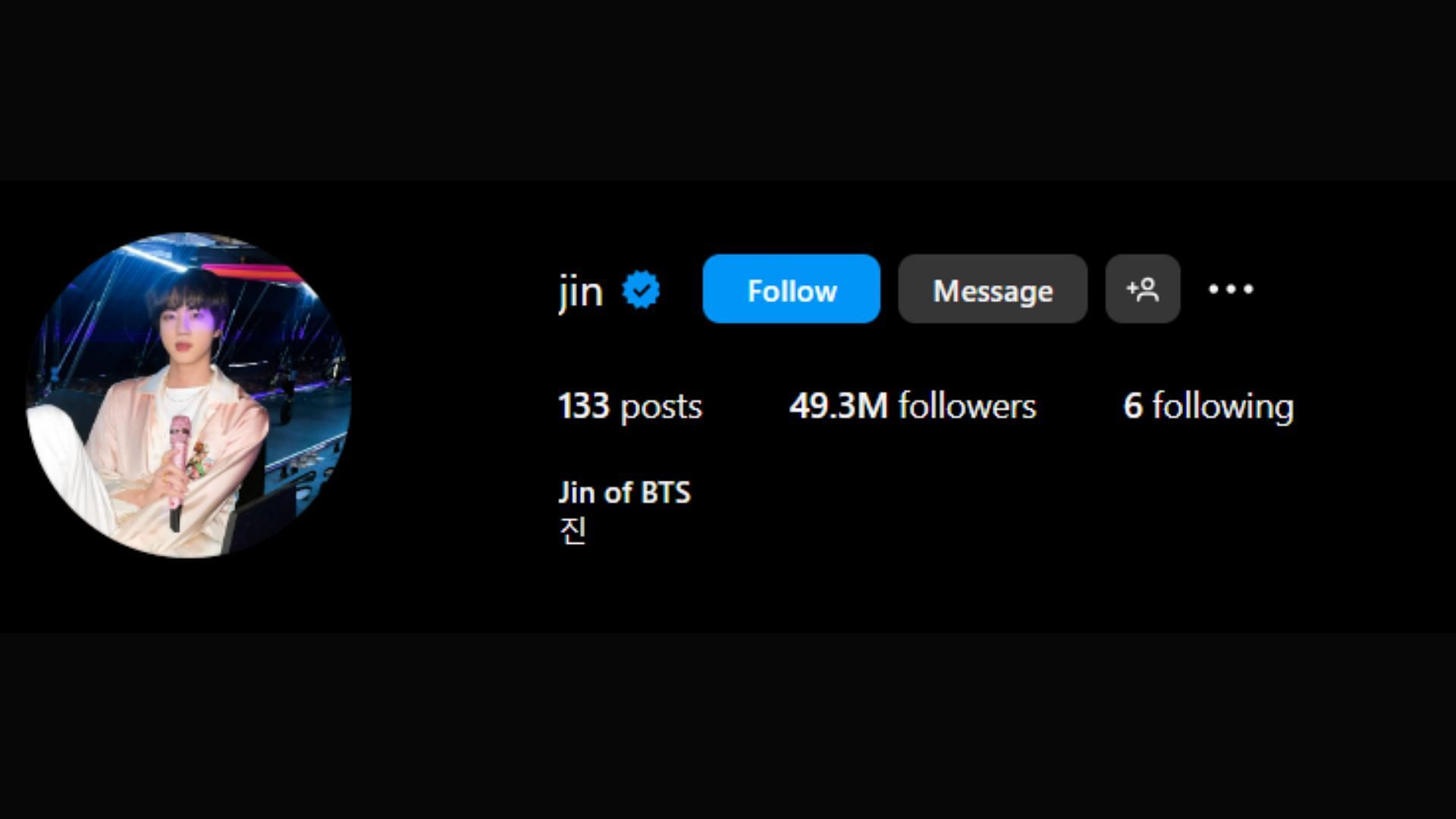 Jin&#039;s Instagram ( Image via Instagram/ jin) 1