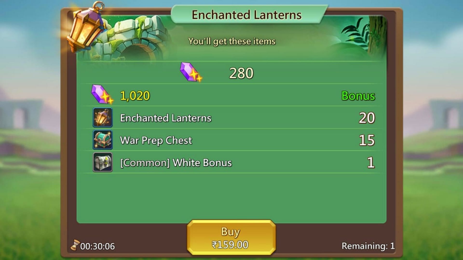 Players can purchase Enchanted Lanterns (Image via IGG.COM)