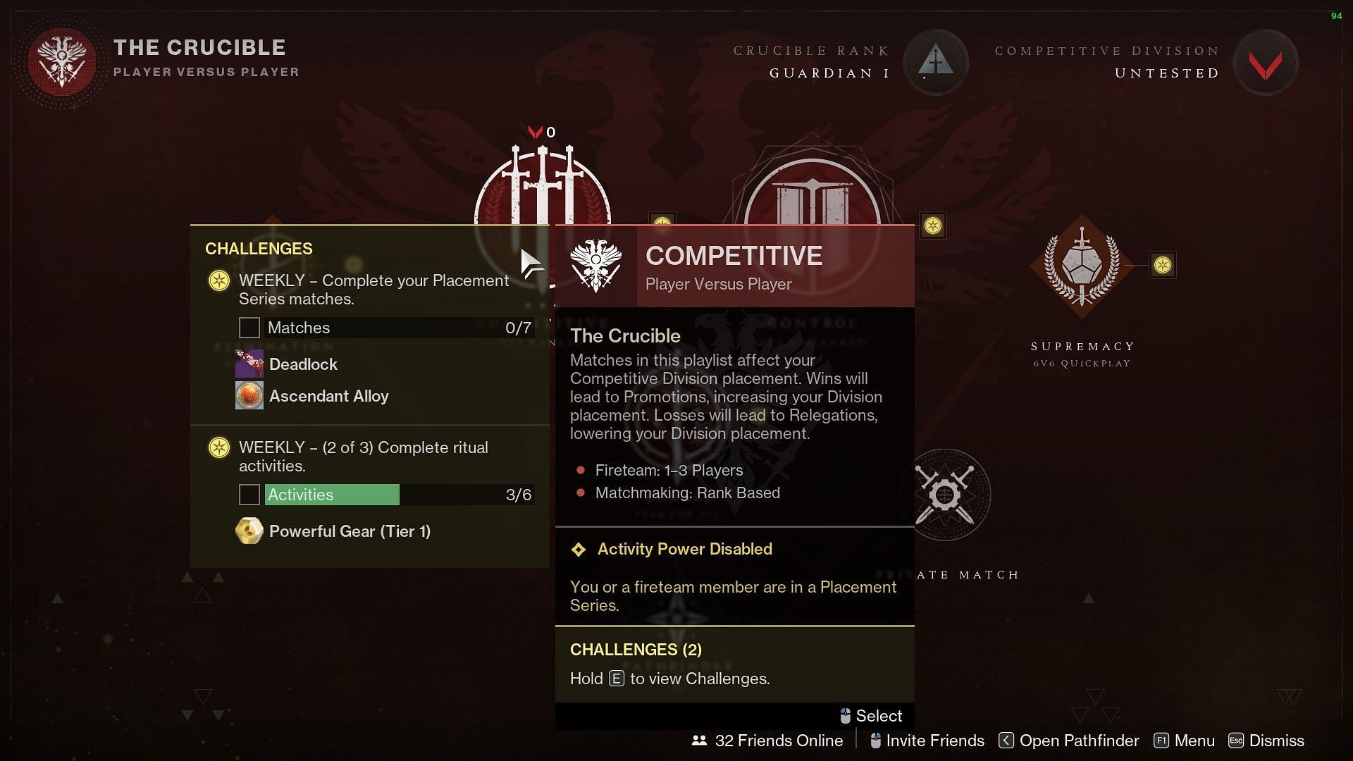 Competitive challenge reward (Image via Bungie)