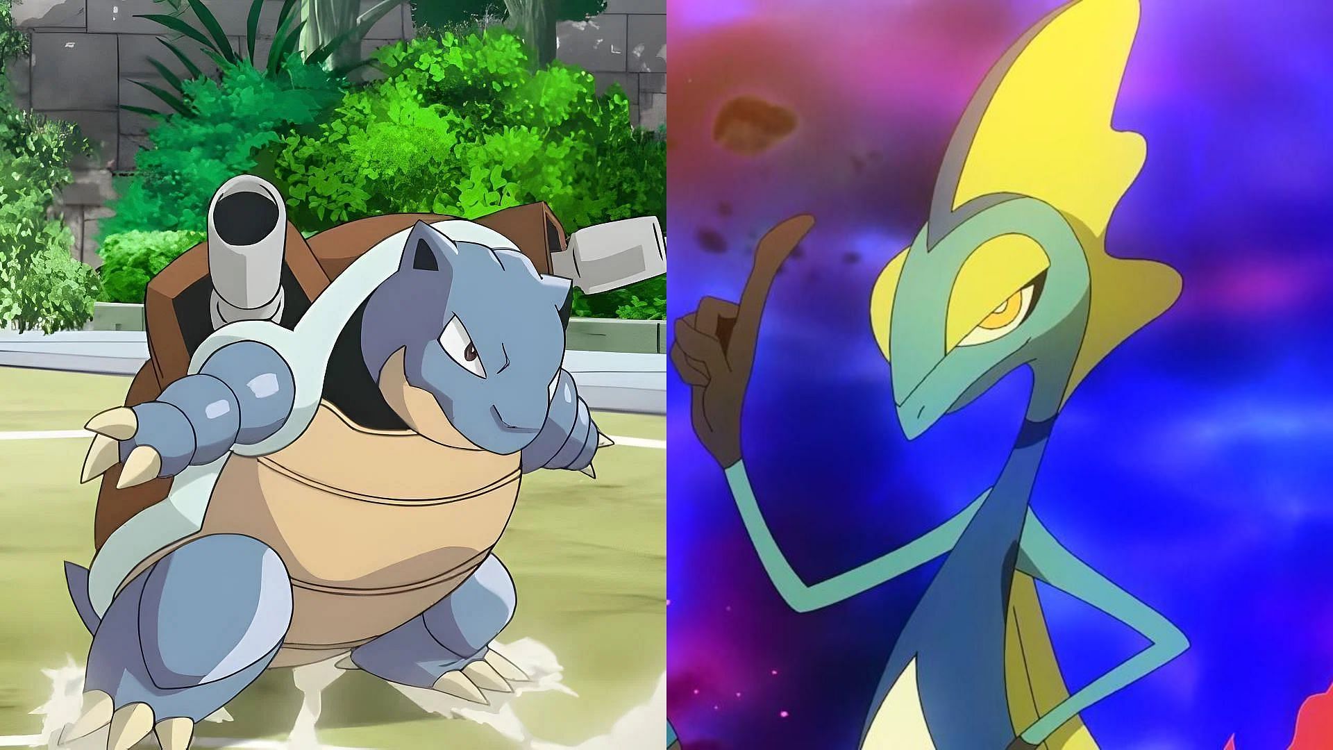 Blastoise and Inteleon in the anime (Image via The Pokemon Company)