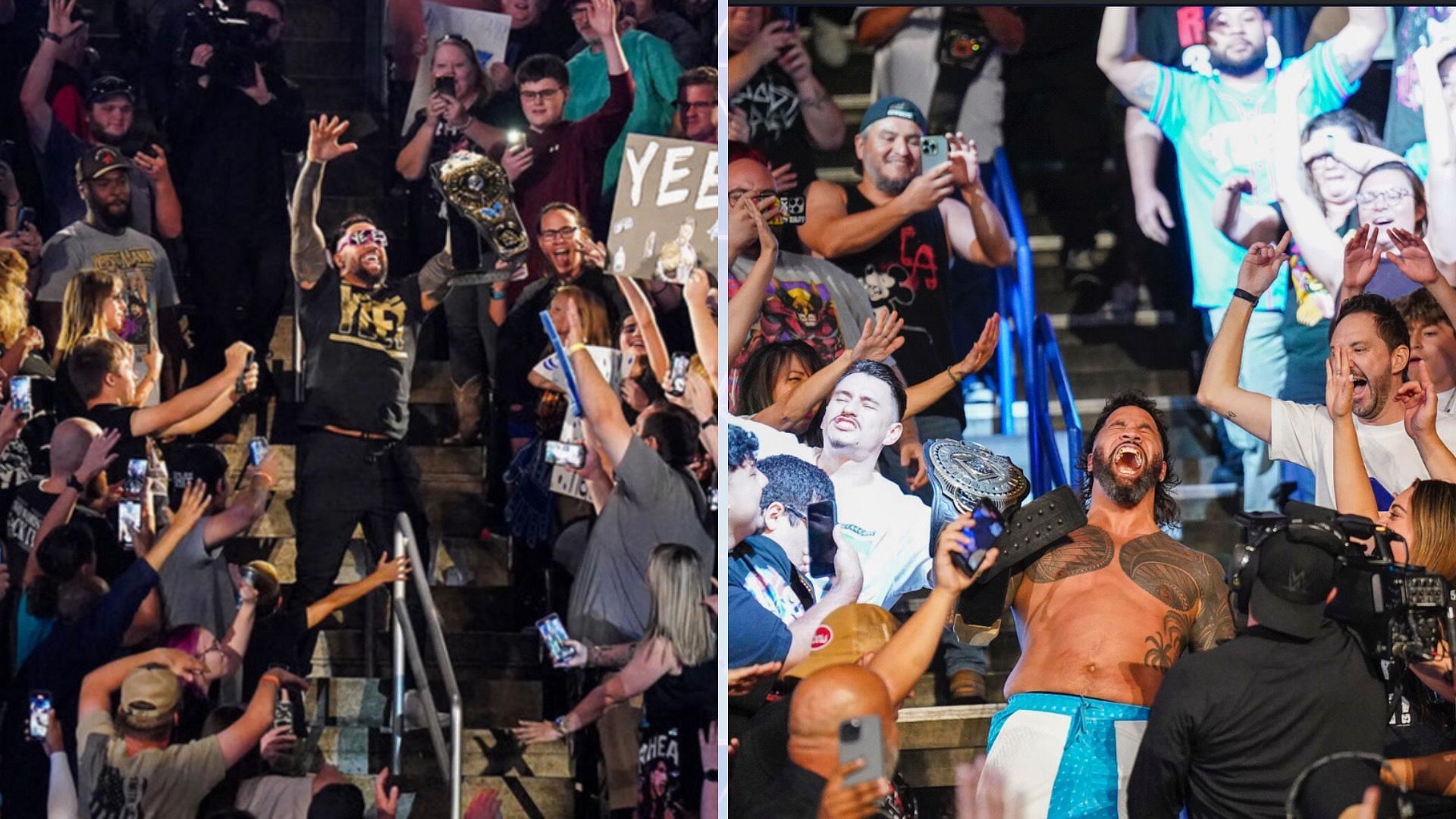 Jey Uso celebrated his Intercontinental Championship win with the fans as soon as he pinned Bron Breakker [Image Credits: WWE.com]