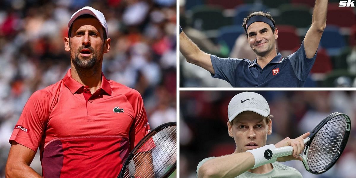 Novak Djokovic, Roger Federer, and Jannik Sinner (Source: Getty)