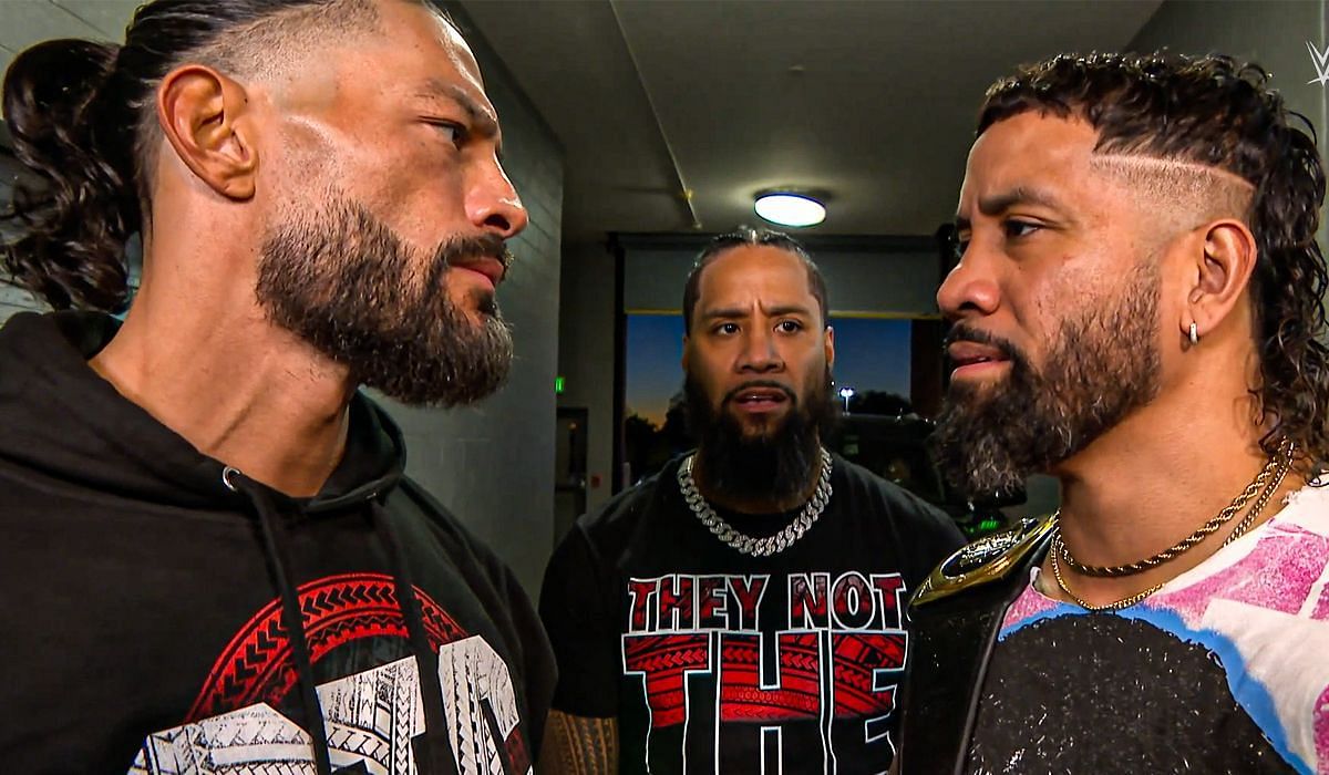 Jey Uso was engaged in a backstage segment with Roman Reigns &amp; Jimmy Uso on recent SmackDown. [Image credits: WWE.com]