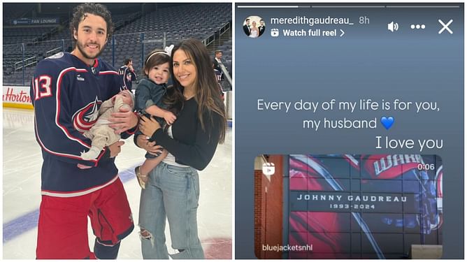 "Every day of my life is for you": Johnny Gaudreau's widow Meredith touched by new mural outside Blue Jackets arena