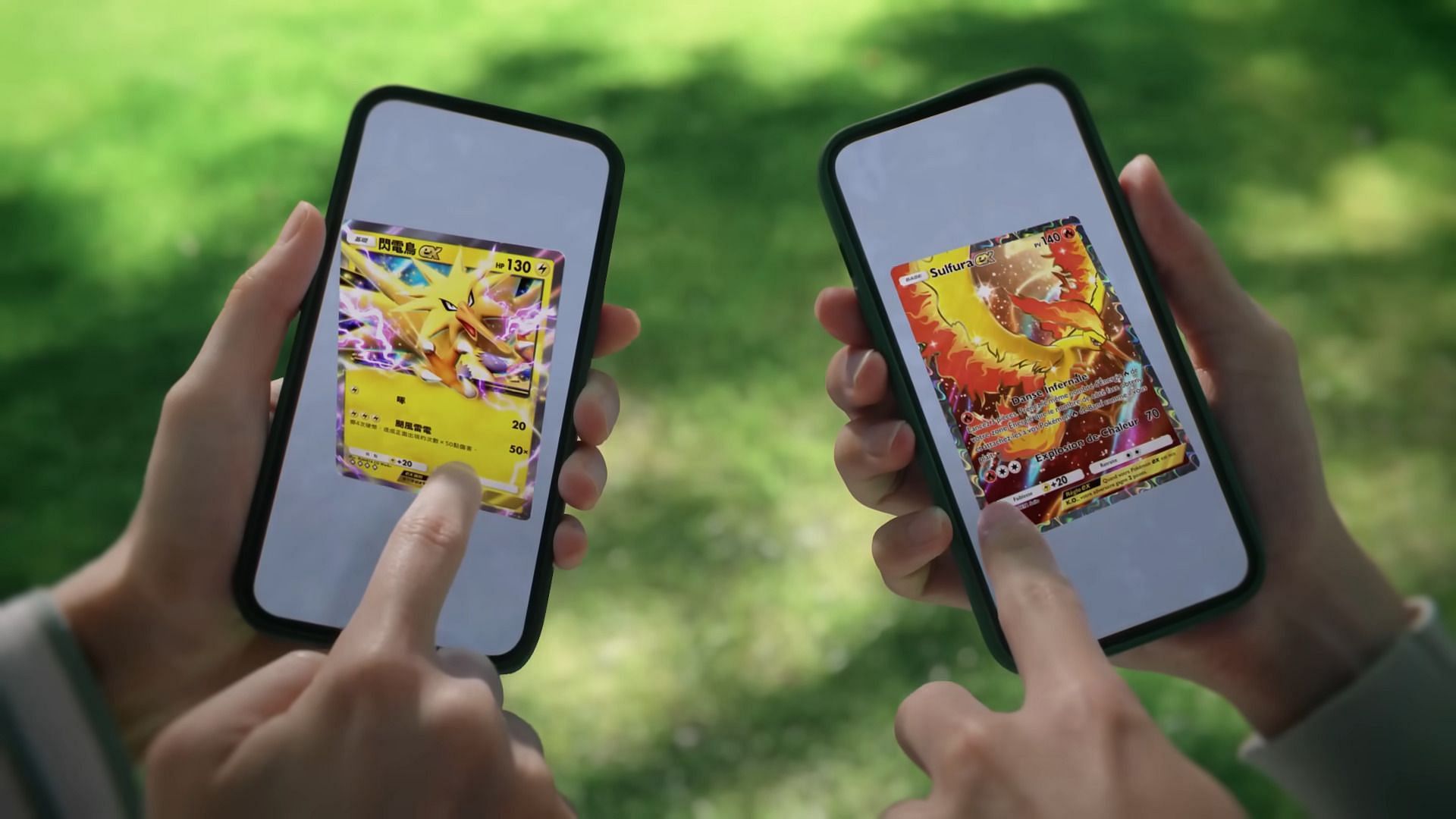 Once trading is made available, you can obtain cards in different languages with it (Image via The Pokemon Company)