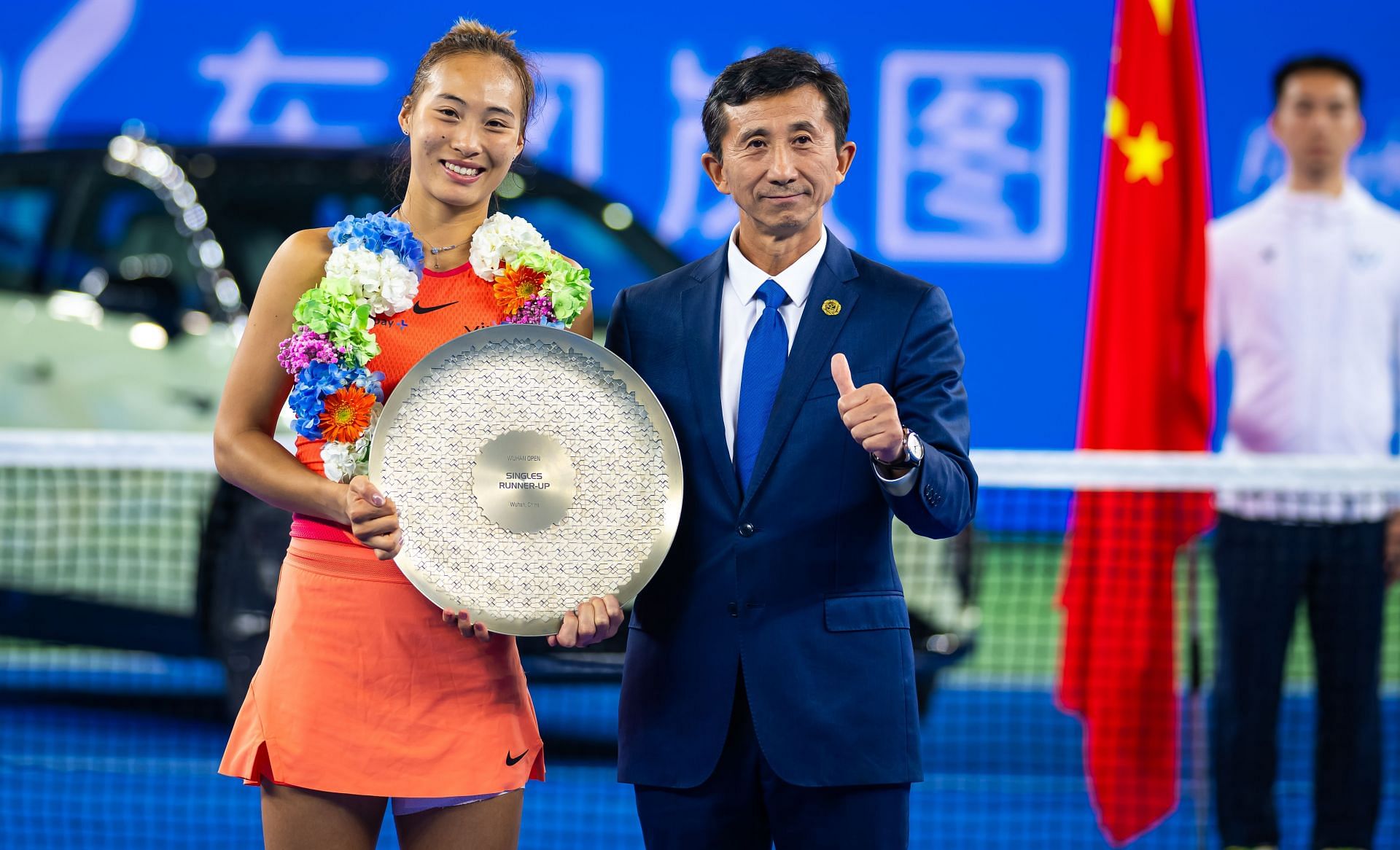 Zheng Qinwen at the Wuhan Open 2024. (Photo: Getty)