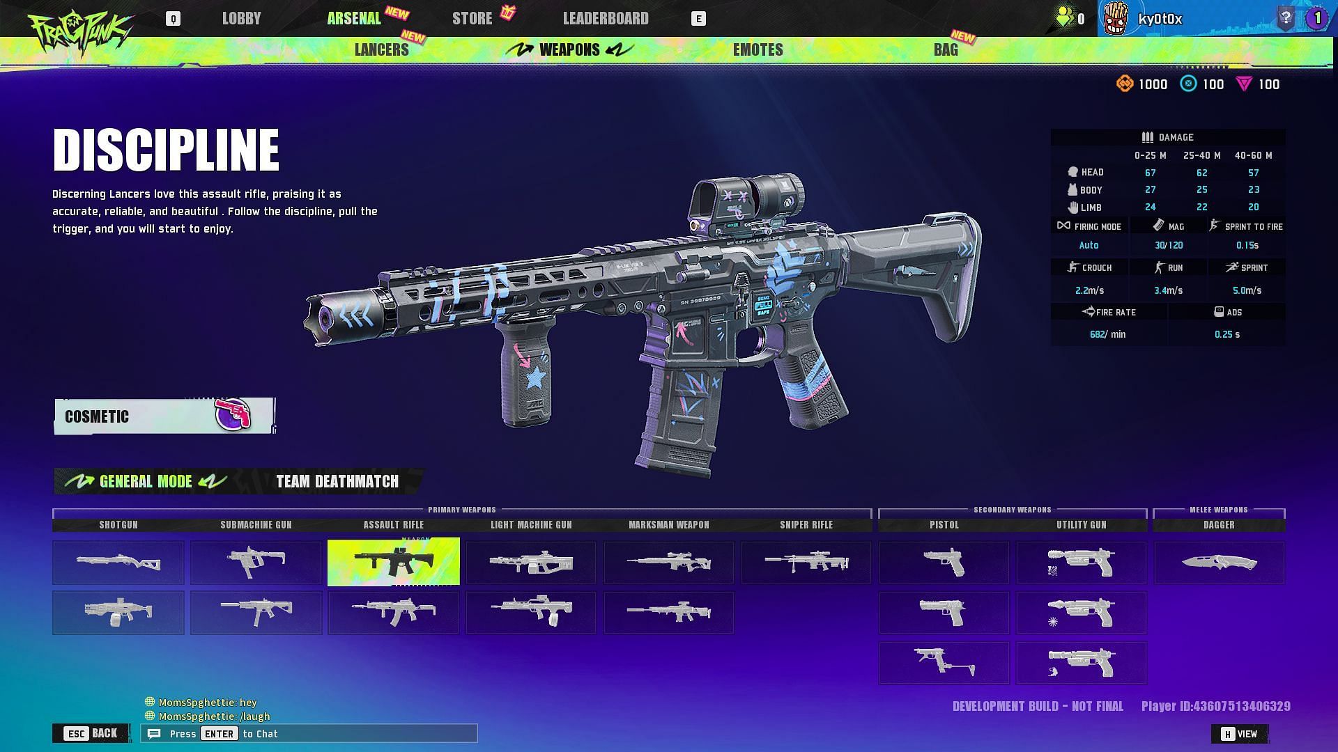 The Discipline Assault Rifle in FragPunk (Image via Bad Guitar Studios)