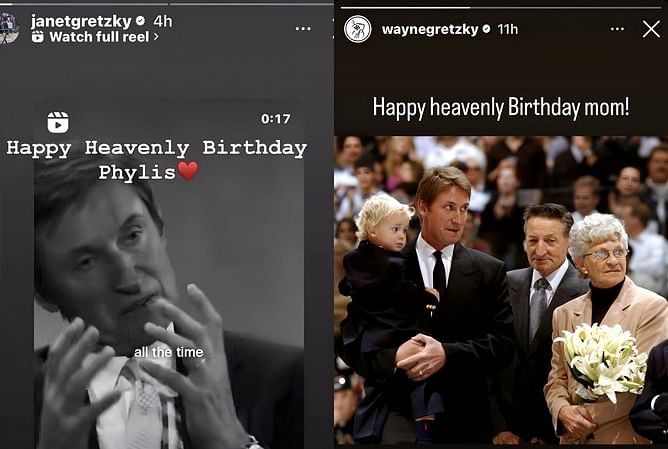 Wayne Gretzky's wife Janet reshares old motivational clip of "The Great One" on mother-in-law Phyllis' 'heavenly birthday'