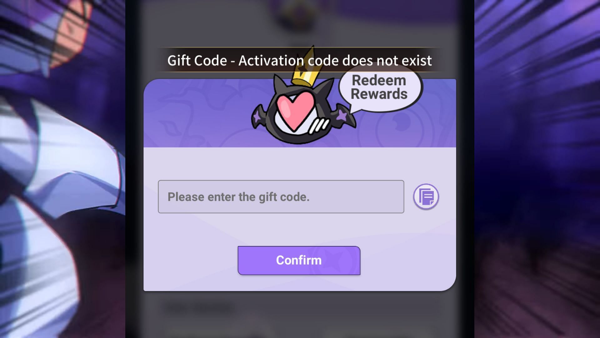 Flash message for invalid code (Image via Boltray Games)